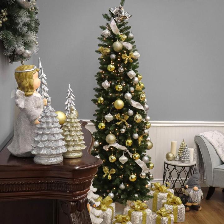 National Tree Bedrijf Kunstmatige Slanke Kerstboom, Groen, Kingswood Spar, Inclusief Stand, 6.5 Voet
