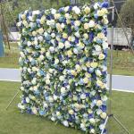 Blauer Dschungel-Stil, 5D-Stoff, Hintergrund, Blumenwand, Blumenarrangement, Blumen-Wandpaneel-Set, Seiden-Hortensie, Rose, Blumenpaneel Für Fotohintergrund, Home, Party, Hochzeit