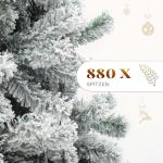 Kunstkerstboom met sneeuw, ca. 880 takken, dennenboom met klapsysteemframe en opvouwbare metalen standaard, snelle montage voor thuis, kantoor, winkels, 182 x 95 cm diameter