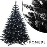 Kunstkerstboom met sneeuw, 220 cm, zwart, kerstboom, dennenboom, kerstdecoratie, spar, Cristal Dark