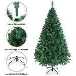 Kunstkerstboom, 183 cm, met 598 takken, opvouwbare metalen standaard, kerstboom, kunstboom voor kerstdecoratie, groen