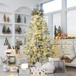 Onbreekbare doorzichtige plastic van 60 mm met glitterschilderij, transparant, doorzichtige kristallen , kerstboomdecoraties (30 stuks, zilver)