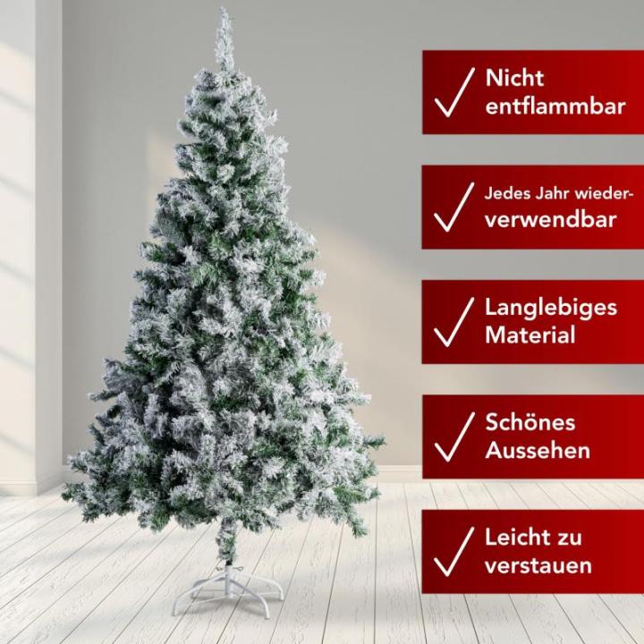 Claus Premium kunstkerstboom, 120 cm, hoogwaardige kunstkerstboom met metalen standaard, natuurgetrouwe sneeuwlook