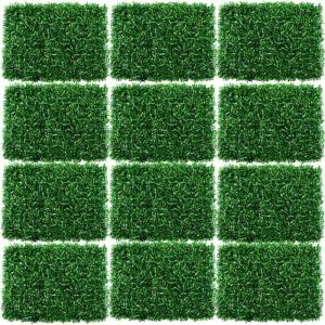 Plantenwand, wandpanelen, 60 x 40 cm, 12 stuks, realistische plantenwanddecoratie voor binnen en buiten, planten, wandmat, beschermd, kunstheg, plantenwand, kunstplant, mat