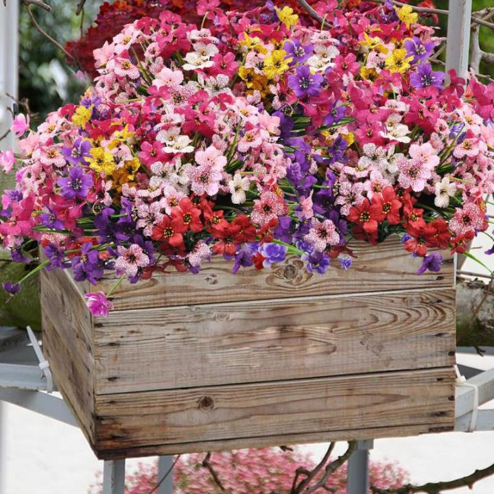 9 bundels zoals echt balkon, , weerbestendig, kunstplanten, buiten, uv-bestendig, balkonbloemen voor balkon, decoratie, tuin, outdoor