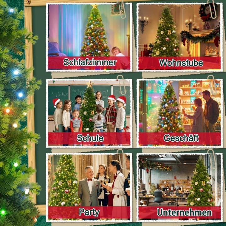 Kunstkerstboom van 210 cm met 350 RGB ledverlichting, premium dennenboom, kunstkerstboom van kunstkerstboom van PE en pvc, met metalen standaard, 1060 takpunten, snel op te bouwen 