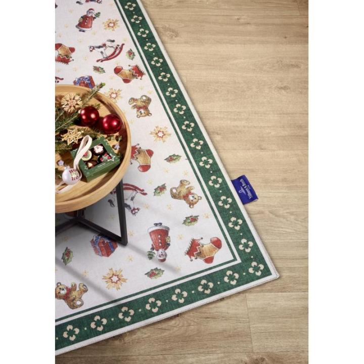 Design tapijt Nostalgic - Toy's Delight - kerstboomdeken, kerstboom voor woonkamer, slaapkamer, eetkamer, hal - groen meerkleurig, 160 x 230 cm