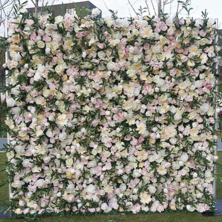 5D-Kunstblumenwand-Hintergrundwand, Gefälschter Blumenrosenhintergrund Mit Hoher Dichte Eignet Sich Für Hochzeitsdekoration, Bühnenlayout Für Fotohintergrund Home Party Wedding