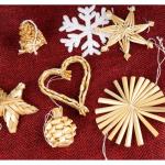Strohsterne Christbaumschmuck 46-teiliges,Weihnachtsbaumschmuck Stroh mit Natürlichen Akzenten,Handgemacht Weihnachtsbaum Deko aus Stroh mit Schöner Box,Dekoration für Weihnacht
