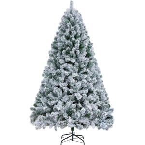 Kunstkerstboom met sneeuw, 183 cm (diameter ca. 120 cm) met ca. 820 takken, dennenboom met sneeuw, incl. metalen kerstboomstandaard, snel op te bouwen, inklapsysteem, boom voor Ker