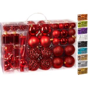 Set met boompiek, 101-delig, kerstboomversiering