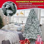 Kunstkerstboom, 150 cm, met metalen standaard en 500 takjes, Ø 80 cm, kunstkerstboom van moeilijk ontvlambaar, met flocking, sneeuweffect, dennenboom, als kerstdecoratie
