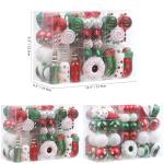 Set van 80 verschillende onbreekbare , ornamenten, decoratieve ballen, hangers met herbruikbaar cadeaupakket voor de kerstboom
