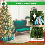 180cm Künstlicher Weihnachtsbaum mit 595 Grün PVC Spitzen & 355 Grün PE Spitzen Tannenbaum Christbaum mit Holzständer & Warmweiß LEDs für Weihnachten, Halloween, Hochzeit (oh