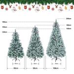 Kunstkerst, kleine kerstboom, 150 cm (Ø ca. 75 cm), 420 takken, moeilijk ontvlambaar pvc, met dennenappels wit