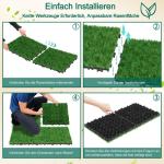 11 Stück Kunstrasen 30x30cm Kunstrasenteppich, Miniatur Garten Deko Rasenteppich, PE Kunstrase Künstlicher Grasteppich UV-beständig, für Terrasse Balkon Innen und Außen