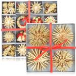 68-delige strosterrenset - kerstboomornament - strokerstboombedel - natuurlijke kerstboomhanger - kerstdecoratie