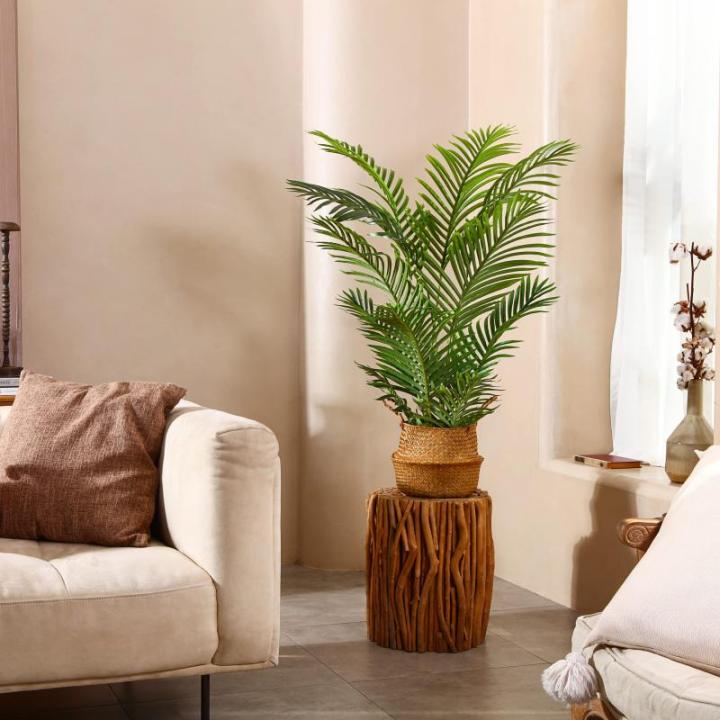 Areca Kunstpalm, 120 cm, in pot, kunstplant, tropisch, Hawaï, groen, voor slaapkamer, kantoor, tuin, bruiloft, party, decoratie (1 stuks)