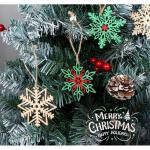 20 Kerstversiering hout,7,5cm sneeuwvlokken houten hanger,5 designs kerstboomversiering hout,onafgewerkte houten kerstversiering,vintage kerstboomversiering met henneptouw en bewee