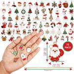 72 Pak Hangende Miniatuur Kerst Ornamenten - Mini Metalen Xmas Figuren voor DIY Hobby & Kerstboom Decoratie - Bevat Sneeuwpop, Kerstman, Bellen, Sneeuwvlokken en Meer