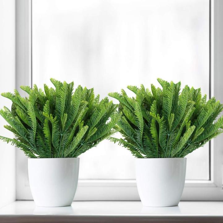 Plastic Artificiele Faux Hang Krul Varens Planten (6pak) – Buiten/Binnen Nep Groene Varens Voor Huis, Tuin, Muur Mand, Bosjes/Struiken, Huwelijks Guirlande en Kantoor Decor