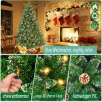 Kunstkerstboom met verlichting, kunstkerstboom van pvc, met waterdichte verlichting, voor kerstdecoratie (120 cm)