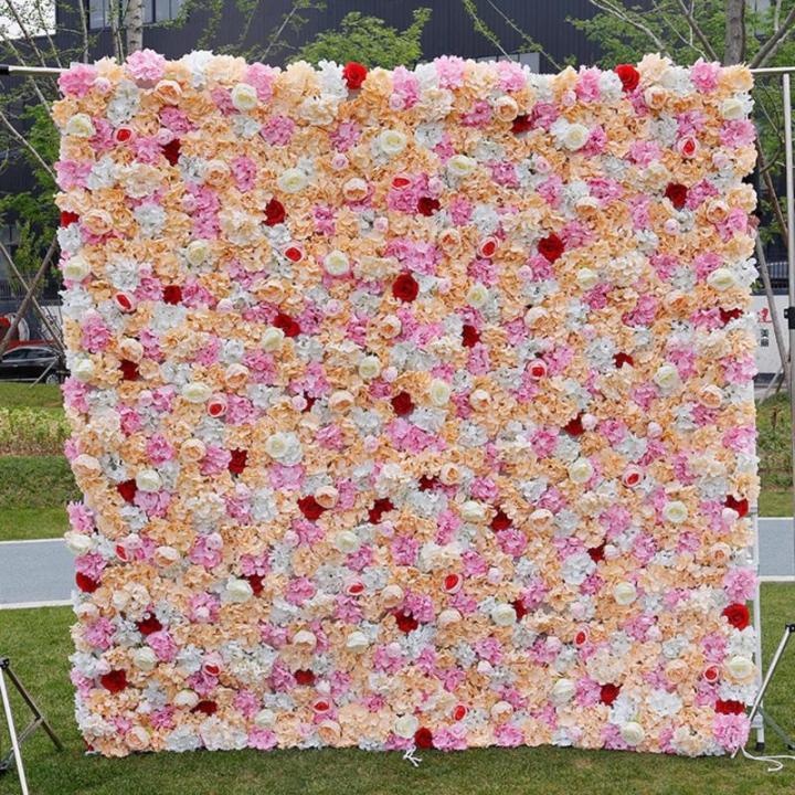 Hydrangea Rose Stil 5D Stoff Hintergrund Blumenwand, Künstliche Blumenwand Hintergrundwand, Verwendet Für Hochzeitsrequisiten, Hochzeitsarrangements, Fensterdekoration In Einkauf