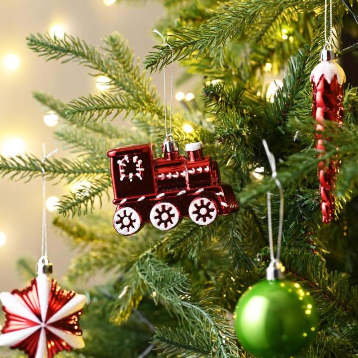 100st 3-15cm rood groen wit, set hangende kerstboomversieringen mat glanzend pailletten, handgeschilderde bal met ster voor plastic kerstboom