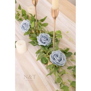 Kunstbloemen, rozen, 25 stuks, decoratieve bloemen, kunstrozen met stelen, doe-het-zelf bruidsboeketten, Valentijnsdag, Moederdag, bruiloftsfeest, babyshower, woondecoratie, stofbl