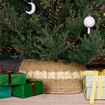 Kerstboom kraag boerderij kerstboom decoraties boom rok kerstboom basis ring (champagne)