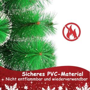 Kunstkerstboom, 150 cm, groene dennennaalden met sneeuweffect, kerstboom met 150 takken, snel op te bouwen klapsysteem, metalen standaard, kerstdecoratie