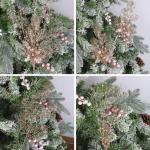 28 stuks kerst glitter bloemen bessen stelen kunstmatige kersttakken, kerstboomversiering, kunsttakken, kerstboom, plukken voor doe-het-zelf vakantie, handwerk, krans, woondecorati