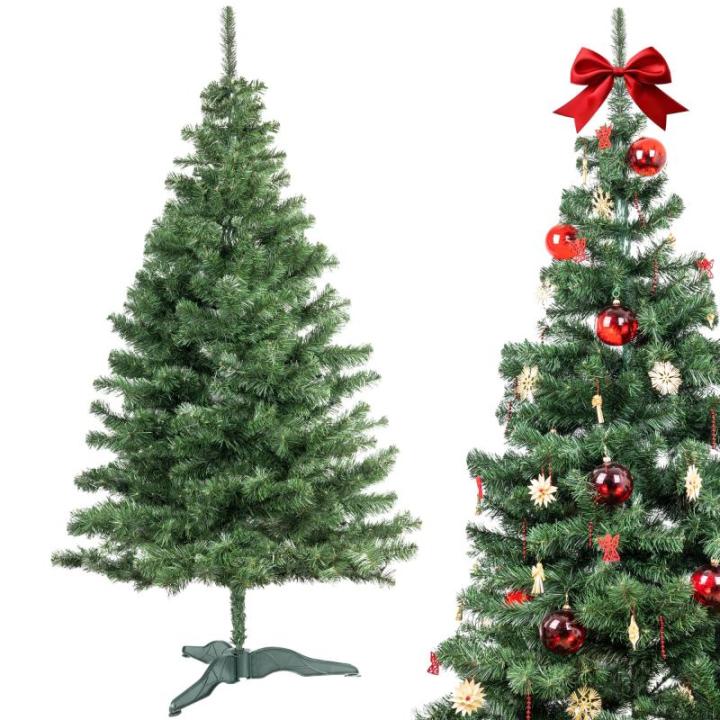 Realistische Kunstmatige Kerstboom Fir Xmas Tree | Afmetingen: 220 cm | Opvouwbare Vakantie Decor | Diepgroene Dichte Takken Stabiele Stand | Binnen & Buiten
