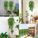 4 stuks 80 cm hangende planten kunstmatige varen groene bladeren groene planten plastic planten Perzische klimplanten voor buiten balkon muur bruiloft tuin decoratie
