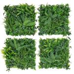 4 stuks kunstheggen, plantenwand, 50 x 50 cm, panelen met veelzijdige bladeren, gesimuleerd gazon, kunstplant, wandplant voor muur, balkon, tuin, groen
