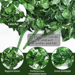 Hangende , 3 stuks, 96 cm, kunstklimop, , wijnstok, groene planten, balkonplanten, plastic planten voor binnen en buiten, tuin, wanddecoratie