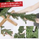 Kunstkerstboom, 220 cm, premium kwaliteit, met houten standaard, natuurgetrouw en dicht gevulde takken, kunstkerstboom