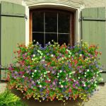 6 bundels , balkon, , weerbestendig, kunstplanten, buiten, boeket, planten, uv-bestendig, balkonplanten, net echt voor balkonbak, binnen, buiten, type C