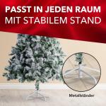 Claus Premium kunstkerstboom, 120 cm, hoogwaardige kunstkerstboom met metalen standaard, natuurgetrouwe sneeuwlook