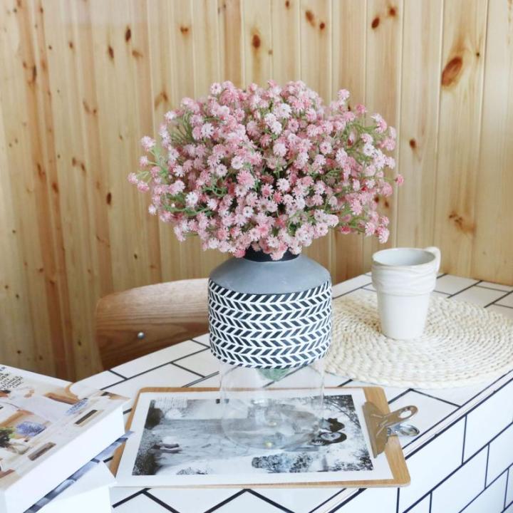 12 stuks Gypsophila-, boeket, bloemstukken voor decoratie (roze)