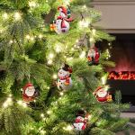 6x metalen voor de kerstboom - kerstboomversieringen van metaal - kerstversieringen met sneeuwpop en kerstman (6 stuks - Kerstman + Sneeuwpop - groot)