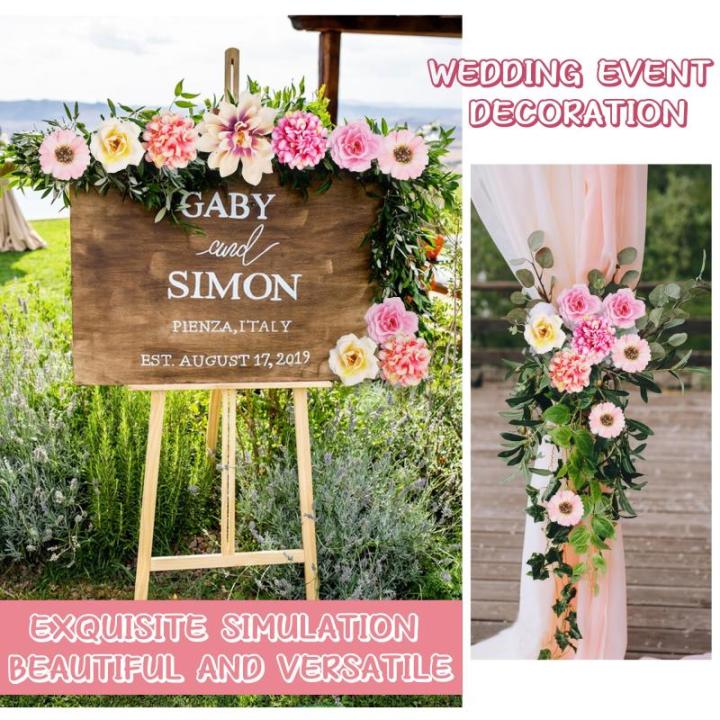 34 stuks om te knutselen, roze kleine bloemkoppen, 4 ~ 7 cm, mini , bloemhoofdjes, decoratie, zijden bloemen, , bloemendecoratie, rozen, hortensia's voor