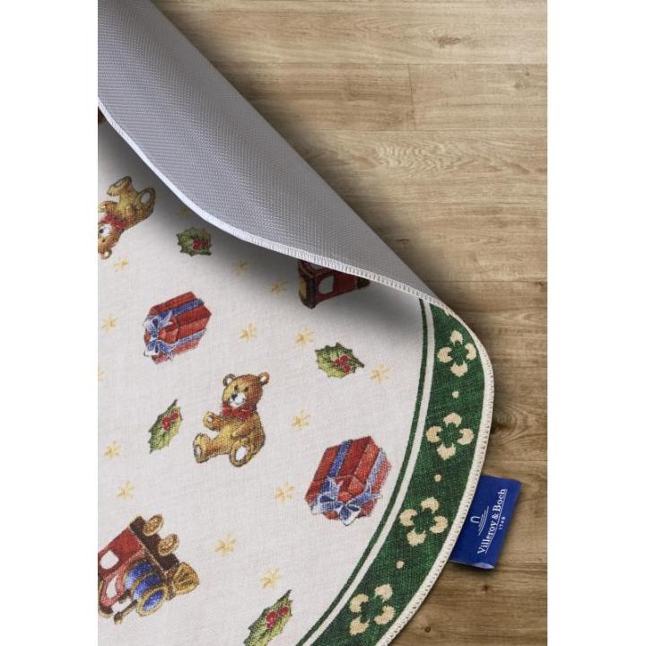 Design tapijt Nostalgic rond - Toy's Delight - kerstboomdeken, kerstboom en kerstboom voor woonkamer, slaapkamer, eetkamer, hal - groen, meerkleurig, 150 cm