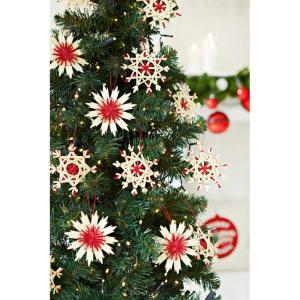 Kerstboomversiering, 16-delige set, kerstboomversiering van natuurlijk materiaal, kerstboomhanger, 16-delig