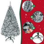 Kunstkerstboom, 150 cm, pvc, automatische kunstkerstboom met standaard, kunstkerstdecoratie, met flocking, sneeuw