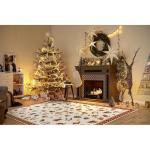 Design tapijt Nostalgic - Toy's Delight - kerstboomdeken, kerstboom voor woonkamer, slaapkamer, eetkamer, hal - rood meerkleurig, 160 x 230 cm