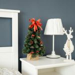 Kunstmatige Xmas Tree Gedecoreerd Rood | Afmeting 40 cm | Kleine Kegel | voor Tafel Bureau | Binnen Buiten | Decoratie Cadeau