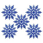 24 x sneeuwvlokken kerstdecoratie voor kerstboom glitter kerstboomversiering, blauw