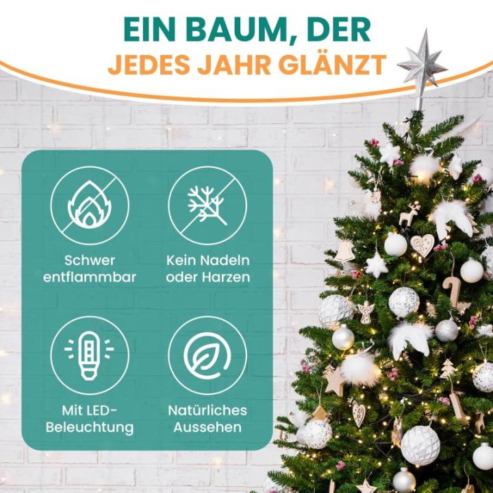 Künstlicher Tannenbaum 120 cm mit Beleuchtung 110 LED warmweiß Weihnachtsbaum Christbaum