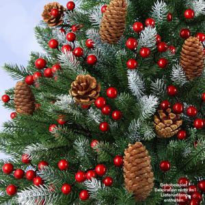Kerstboom Luxe 240 cm donkergroen - poedersuiker Kunstkerstboom PE/PVC Mix Kunstmatige Dennenboom